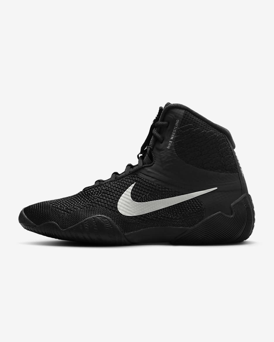 Nike Tawa Men's Wrestling Shoes - Black/Black/Metallic Silver