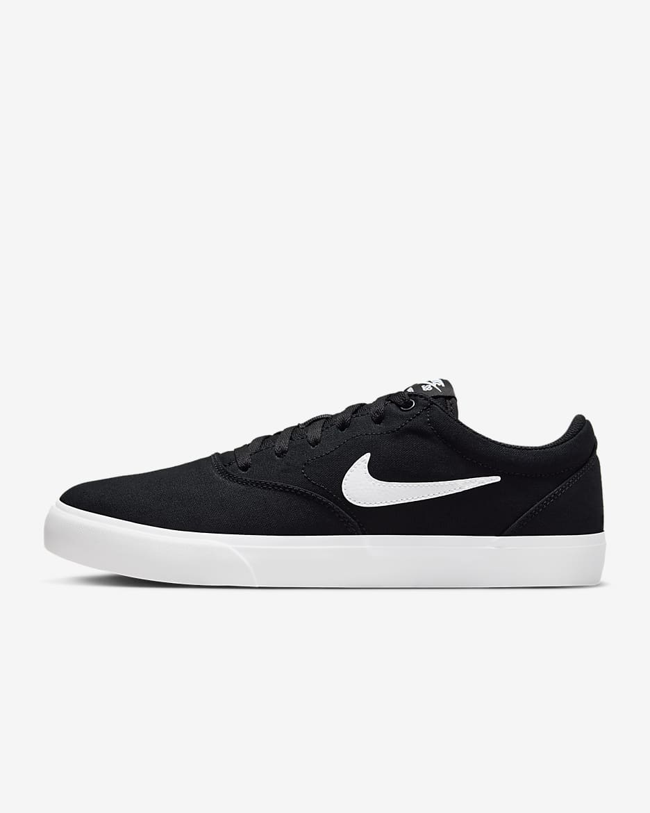Nike SB Charge Canvas Skate Shoes - Black/White