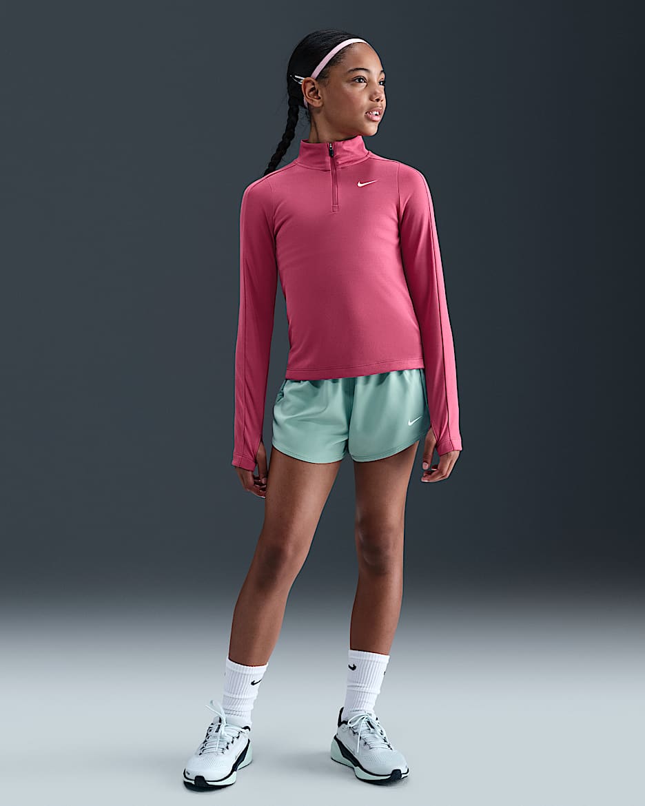 Nike One Girls' Dri-FIT 3" 2-in-1 Shorts - Cannon/White