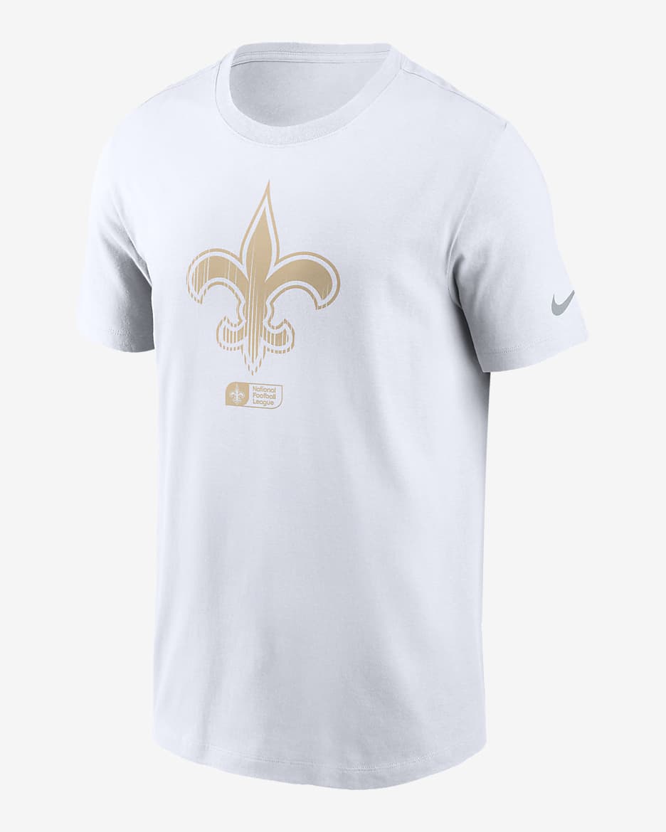 Playera Nike de la NFL para hombre New Orleans Saints Faded Essential - Blanco