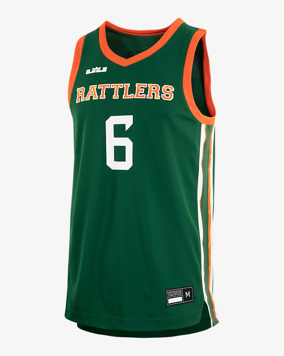 Jersey de básquetbol para hombre LeBron College (FAMU) - Verde desfiladero