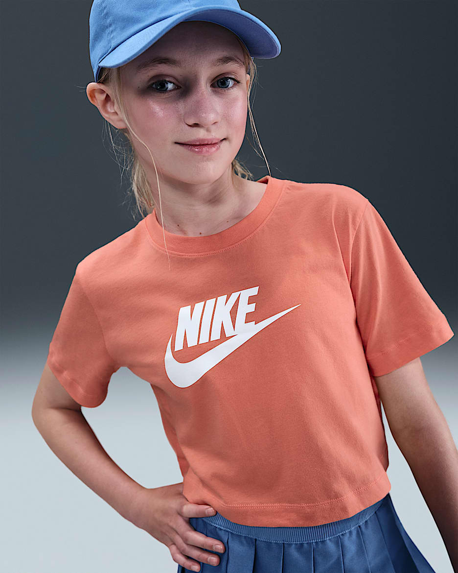Nike Sportswear Older Kids' (Girls') Cropped T-Shirt - Light Wild Mango