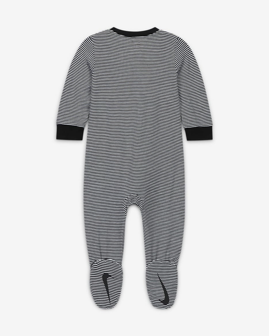 Nike Baby Essentials Baby (0-9M) Striped Footed Coverall - Black