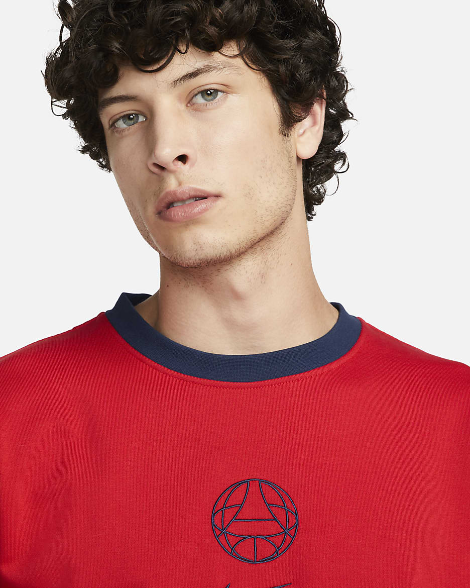 Paris Saint-Germain Men's Nike Soccer Graphic Crew-Neck Top - University Red/Midnight Navy/Midnight Navy