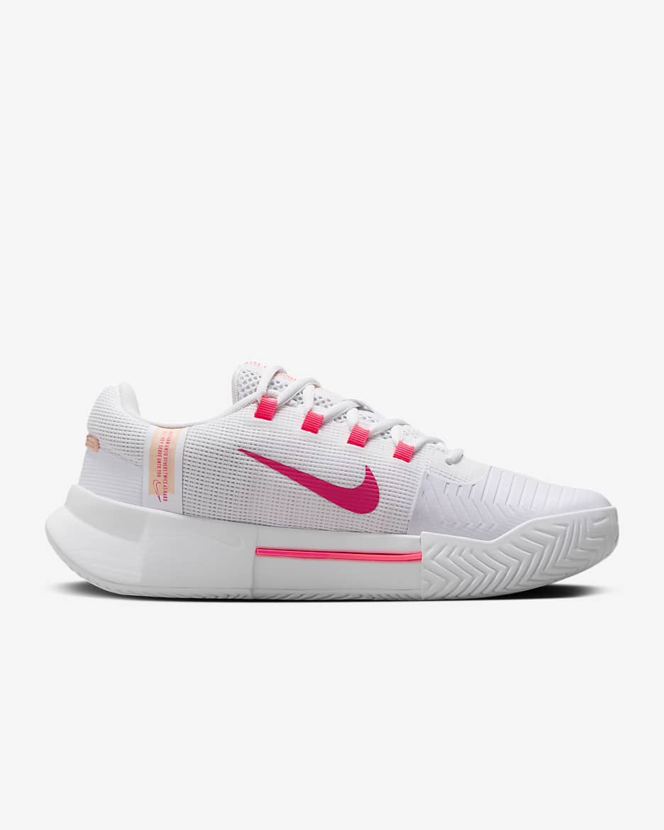 Nike Zoom GP Challenge 1 Women's Hard Court Tennis Shoes - White/Aster Pink/Hot Punch/Crimson Tint