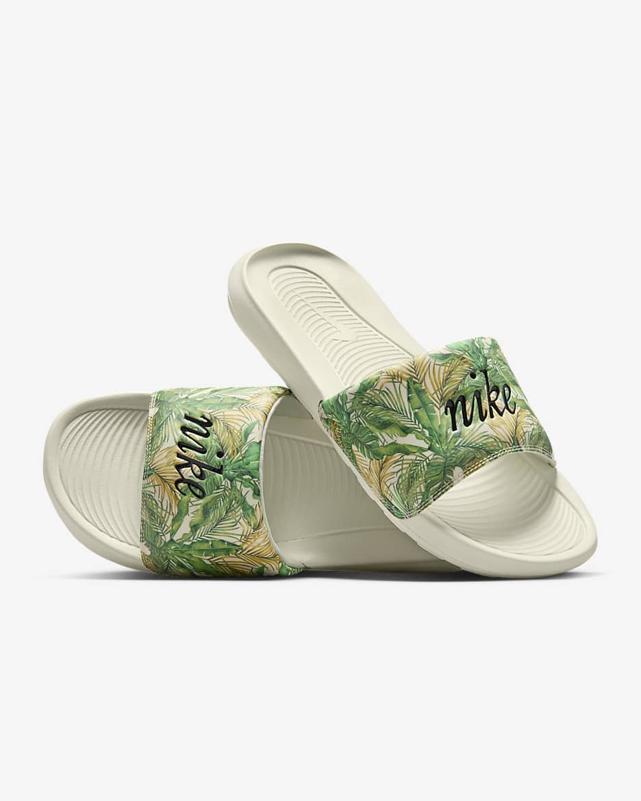 Nike Victori One Women's Print Slides - Sea Glass/Sail/Black