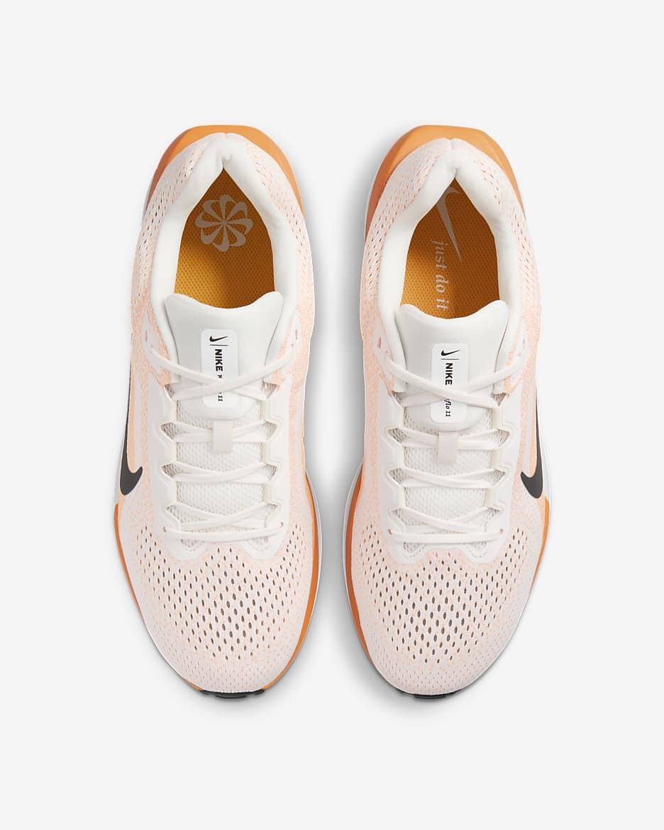 รองเท้าวิ่งโร้ดรันนิ่งผู้ชาย Nike Winflo 11 - Sail/Laser Orange/Coconut Milk/ดำ