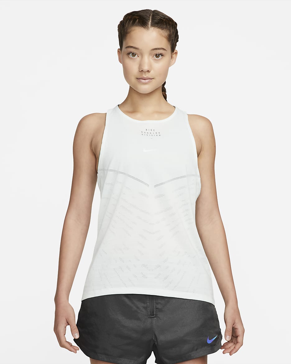 Nike Dri-FIT ADV Run Division Women's Engineered Running Tank - Barely Green/Black