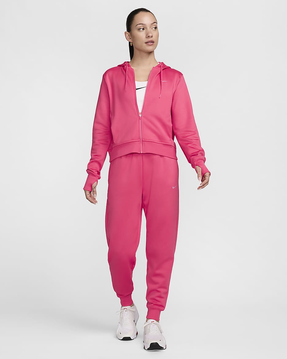 Nike Therma-FIT One Women's Full-Zip Hoodie - Aster Pink/Black