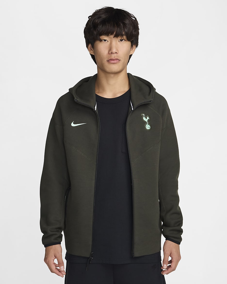 Tottenham Hotspur Tech Fleece Windrunner Third Nike Fußballjacke mit durchgehendem Reißverschluss (Herren) - Sequoia/Enamel Green