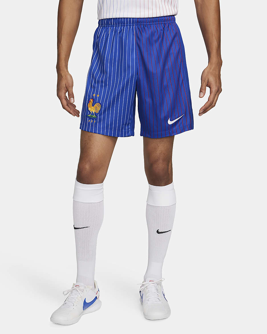 FFF 2024 Stadium Uit Nike Dri-FIT replica voetbalshorts voor heren - Bright Blue/University Red/Wit/Wit