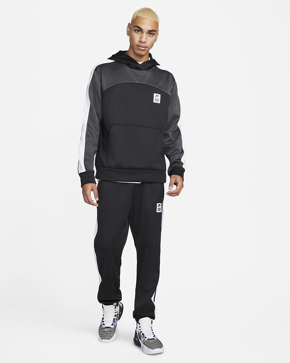 Nike Starting 5 Men's Therma-FIT Basketball Hoodie - Black/Dark Smoke Grey/White/Dark Smoke Grey