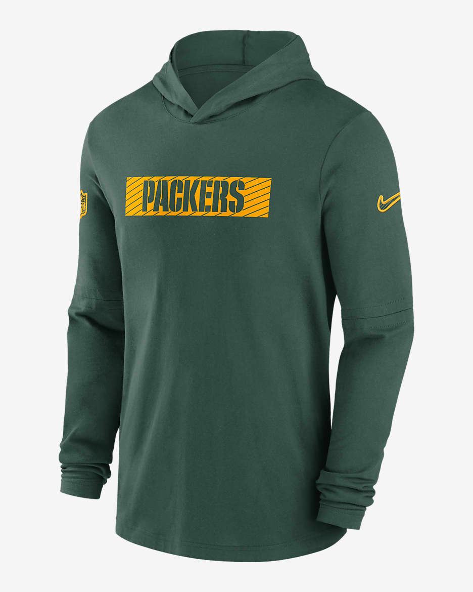 Green Bay Packers Sideline Men's Nike Dri-FIT NFL Long-Sleeve Hooded Top - Green