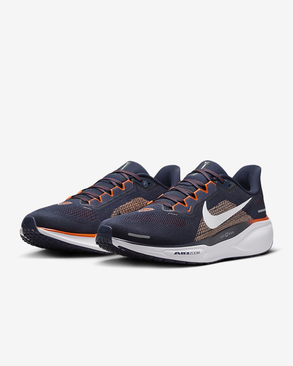 Nike Pegasus 41 NFL Chicago Bears Men's Road Running Shoes - Marine/White/University Orange/White