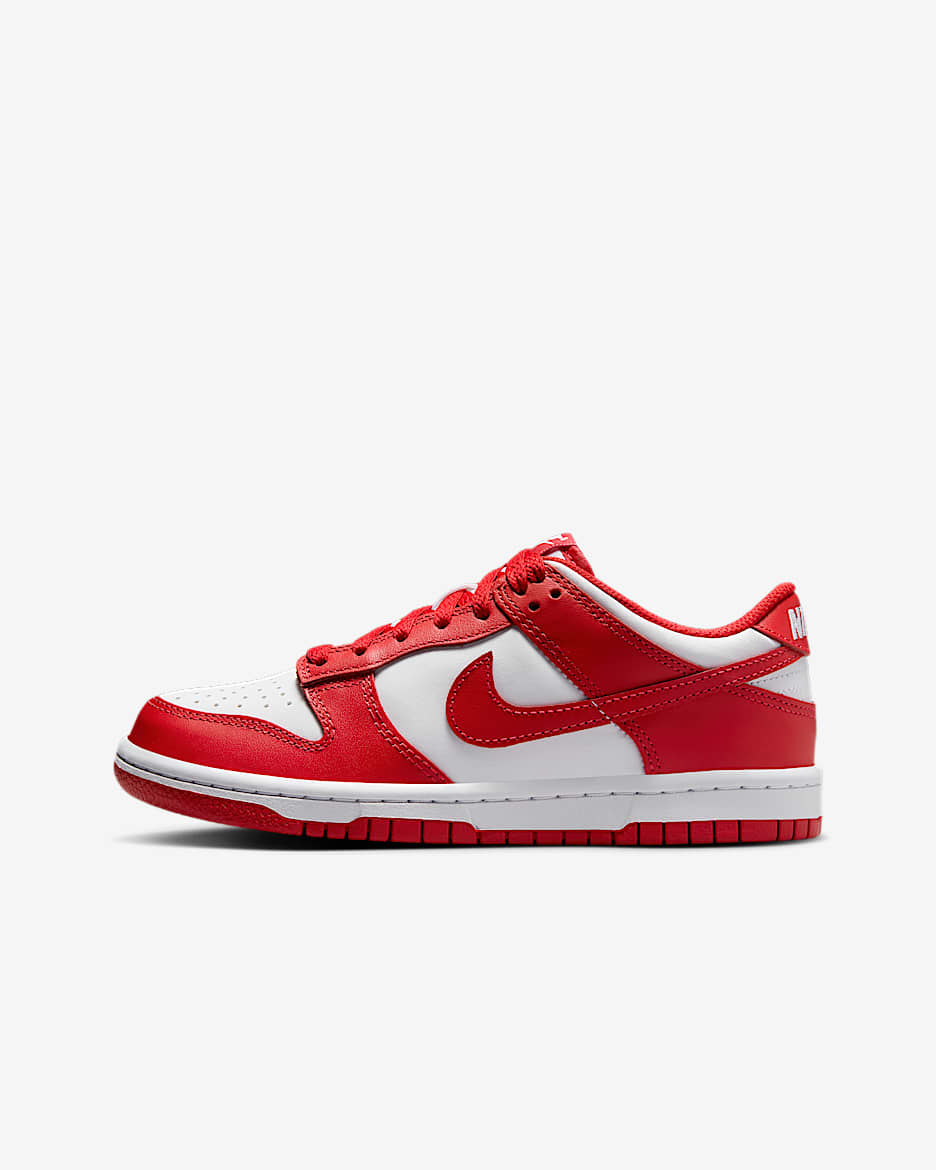 Nike Dunk Low Older Kids' Shoes - White/University Red
