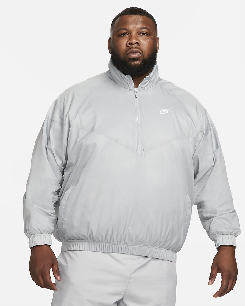 Chamarra tipo anorak para hombre Nike Windrunner - Gris humo claro/Blanco