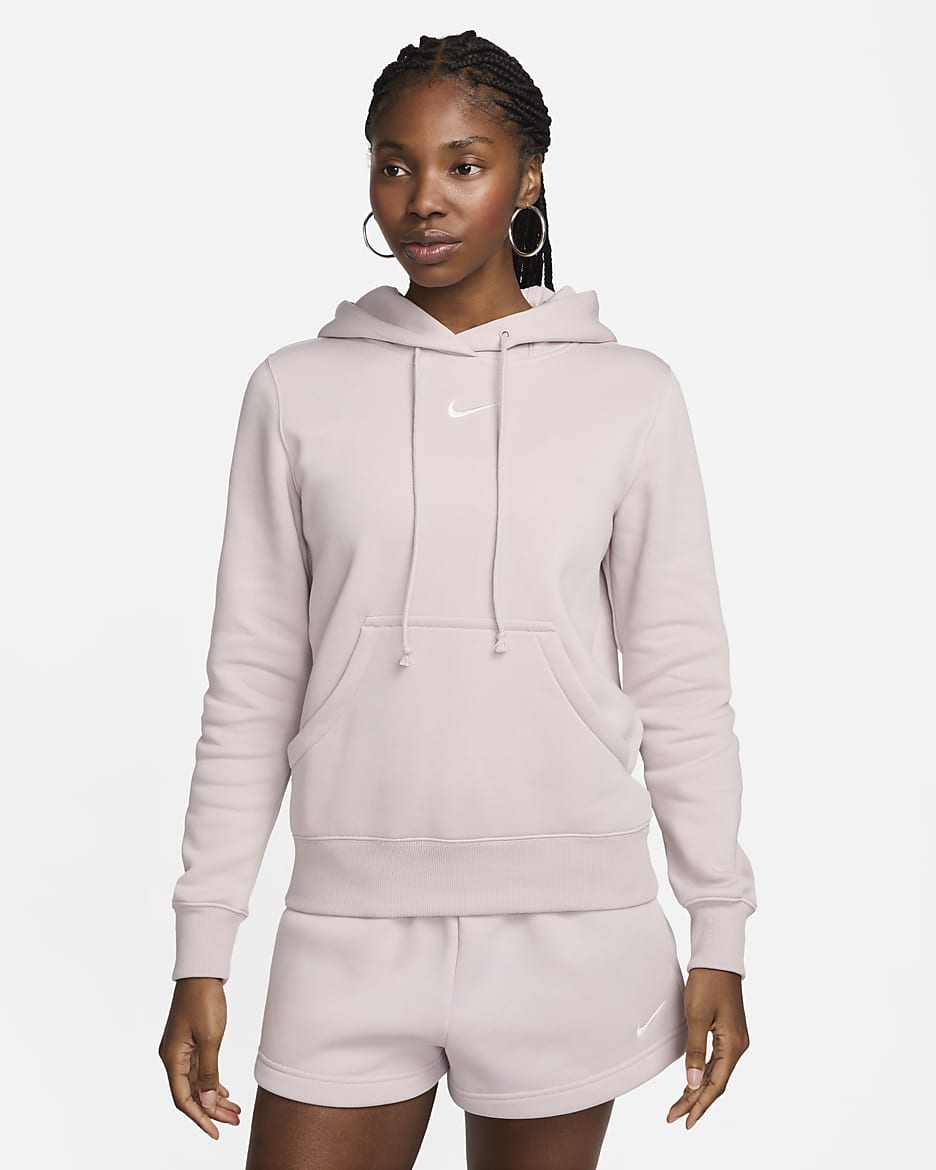 Nike Sportswear Phoenix Fleece Women's Pullover Hoodie - Platinum Violet/Sail