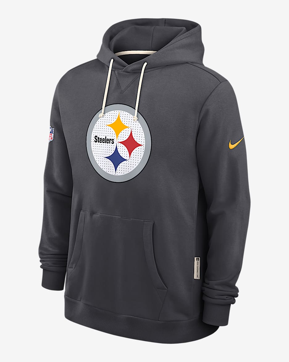 Sudadera con gorro sin cierre Nike Dri-FIT de la NFL para hombre Pittsburgh Steelers Initial Home Sideline - Antracita