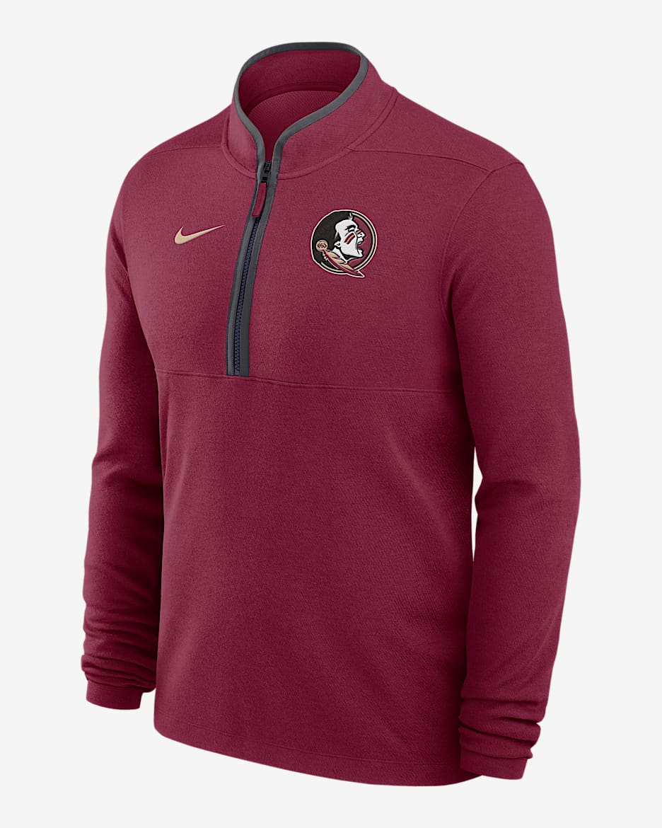 Florida State Seminoles Victory Men's Nike Dri-FIT College 1/2-Zip Long-Sleeve Top - Garnet