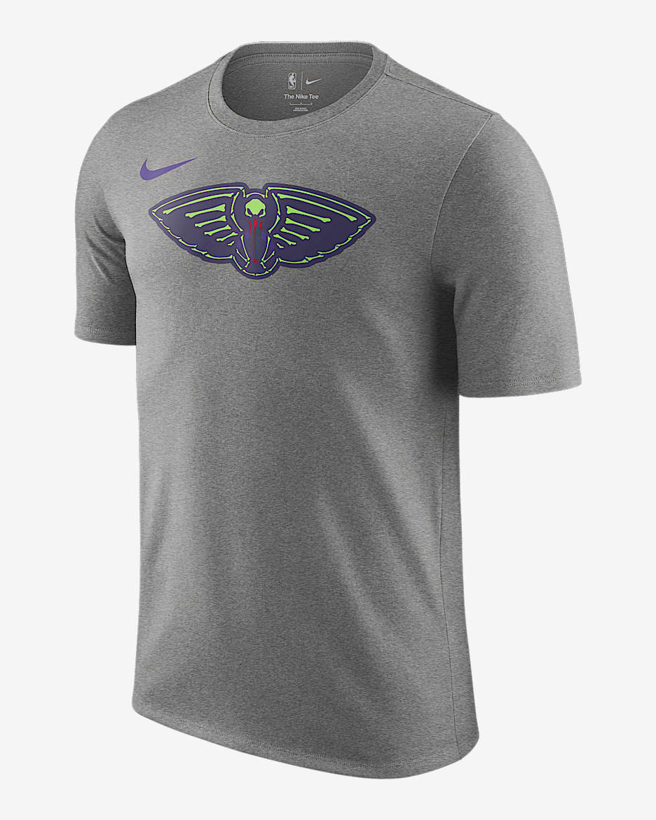 Playera Nike de la NBA para hombre New Orleans Pelicans Essential City Edition - Gris oscuro jaspeado