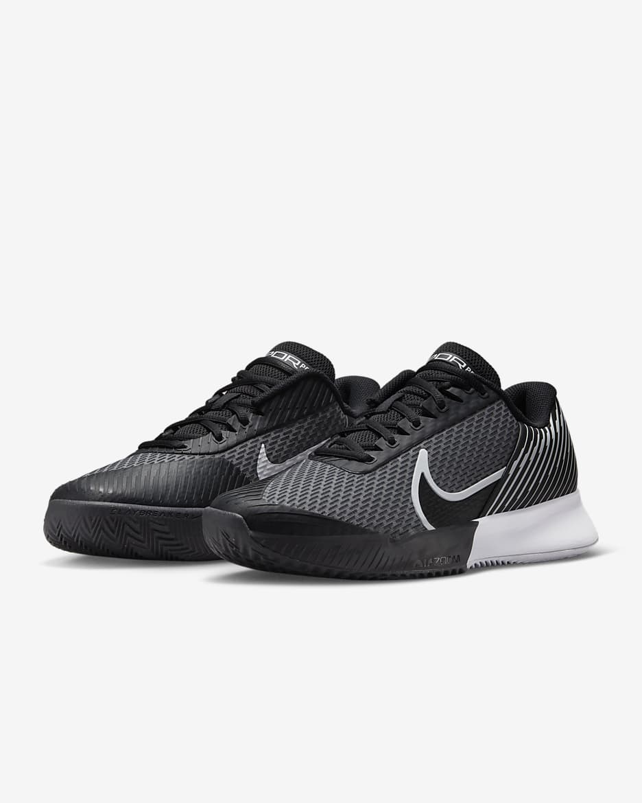 NikeCourt Air Zoom Vapor Pro 2 Men's Clay Tennis Shoes - Black/White