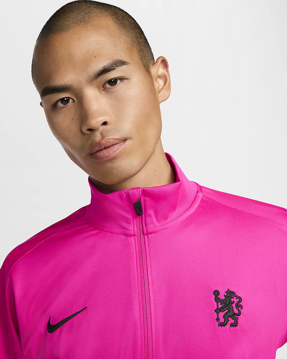 Chelsea F.C. Strike Third Men's Nike Dri-FIT Football Knit Tracksuit - Pink Prime/Black/Pink Prime