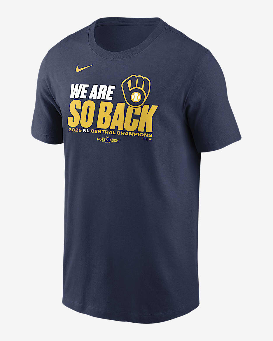 Milwaukee Brewers 2025 National League Central Champions Men's Nike MLB T-Shirt - Navy