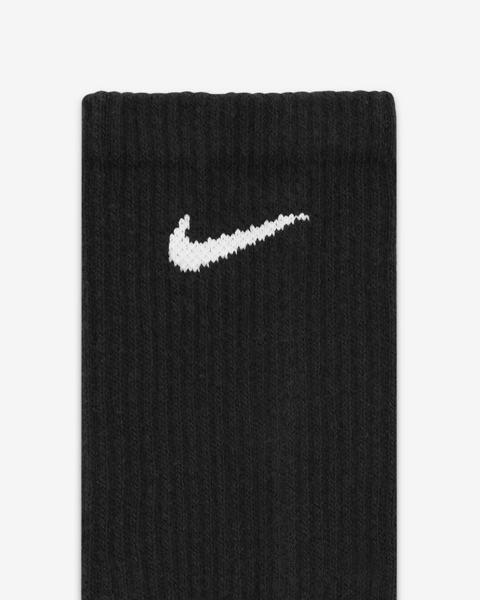 Nike Everyday Plus Cushioned Calcetines largos de entrenamiento (6 pares) - Negro/Blanco