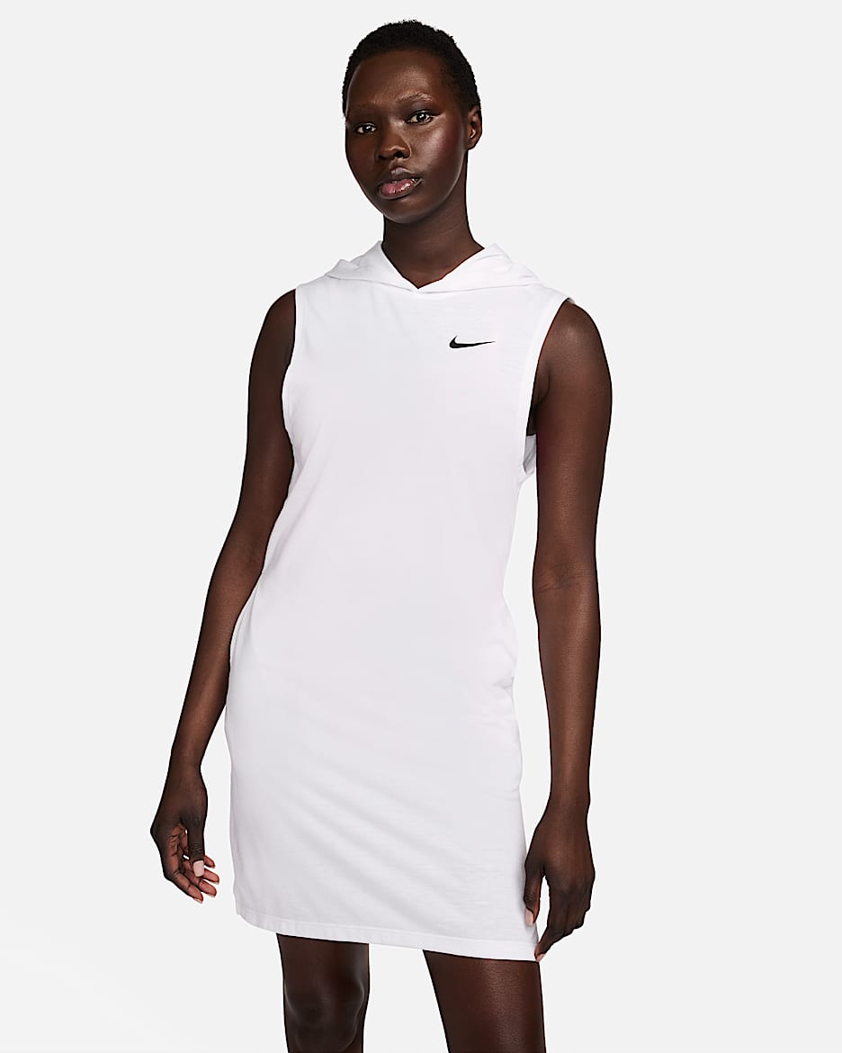 Vestido con gorro para mujer Nike Swim Essential - Blanco/Negro