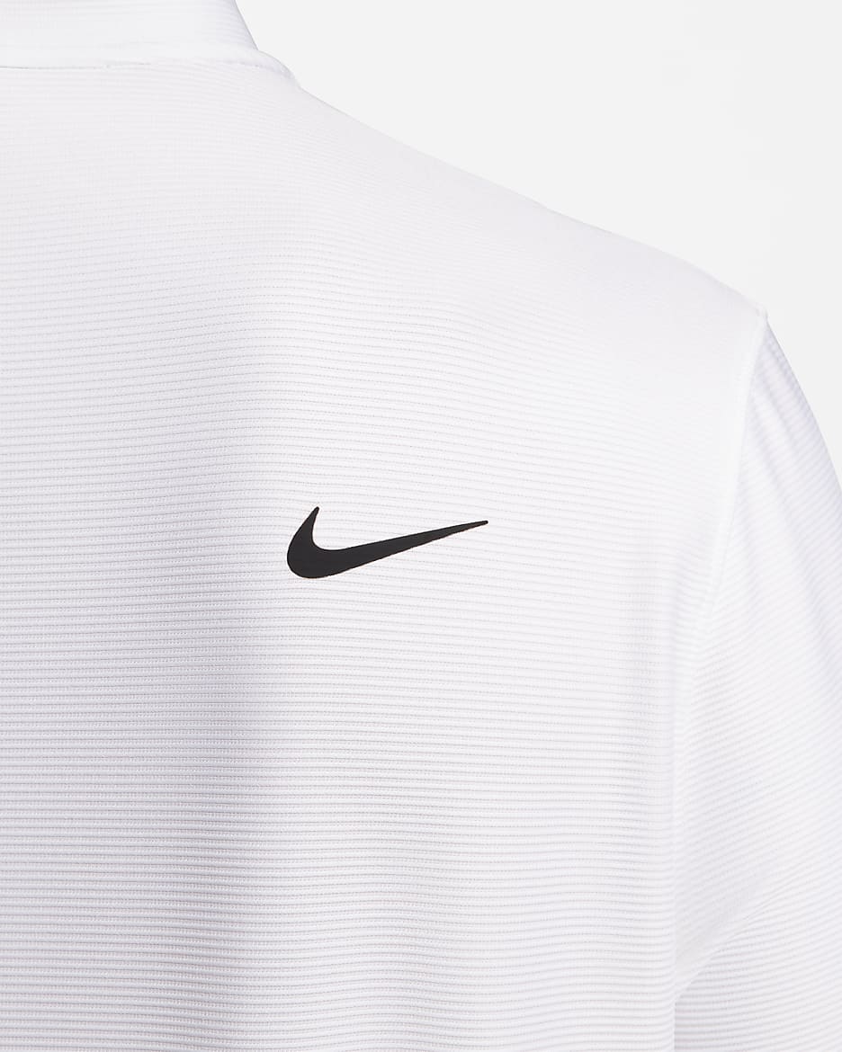 Pánská golfová polokošile Nike Tour Dri-FIT - Bílá/Černá