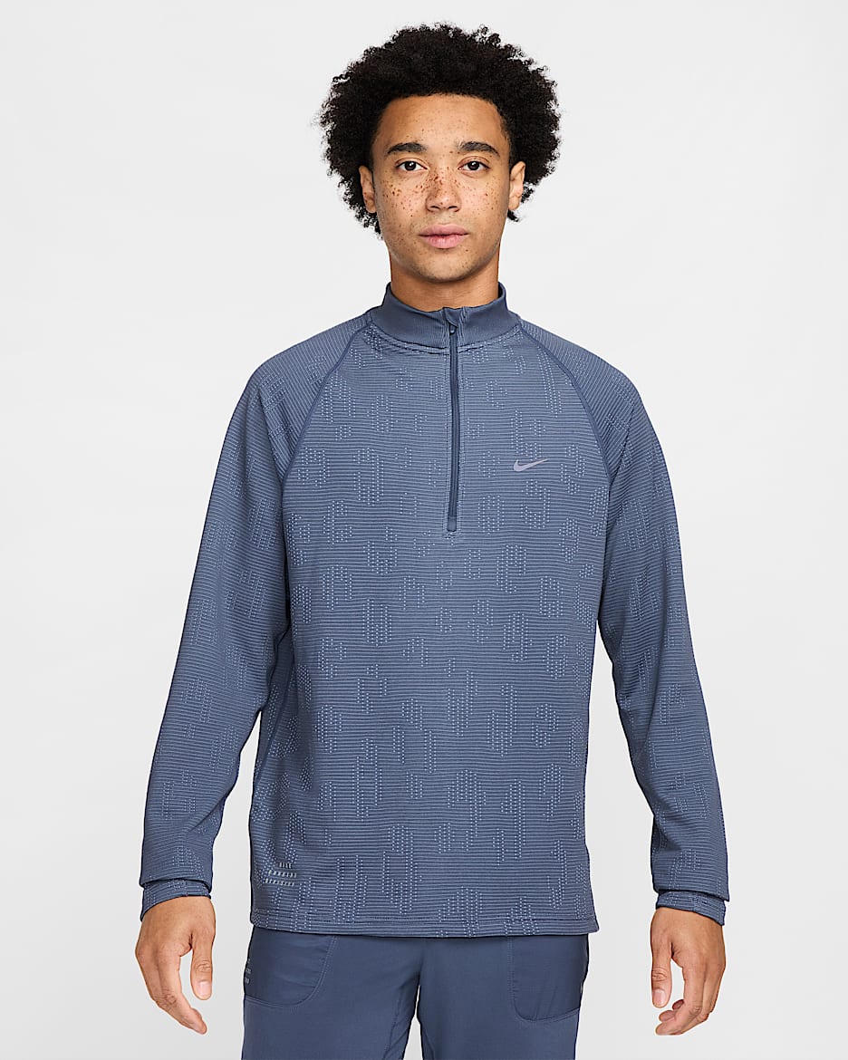 Nike Pinnacle Running Division Men's Water-Repellent 1/2-Zip Running Top - Thunder Blue/Ashen Slate