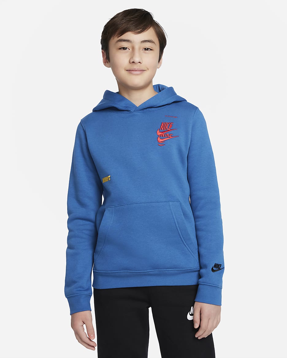 Nike Sportswear Big Kids' (Boys') Graphic Hoodie - Dark Marina Blue