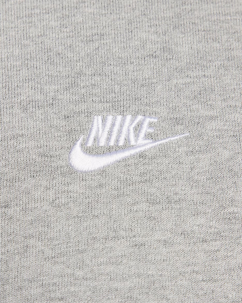 Henley de manga larga para hombre Nike Club - Gris oscuro jaspeado/Gris humo claro/Blanco