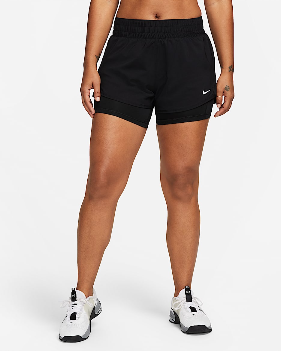 Nike One Women's Dri-FIT Mid-Rise 8cm (approx.) 2-in-1 Shorts - Black