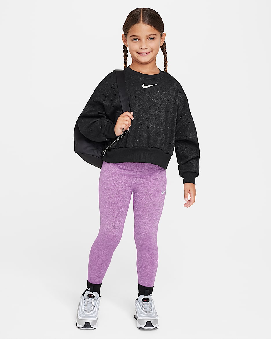 Nike Shine Younger Kids' Leggings - Hot Fuchsia