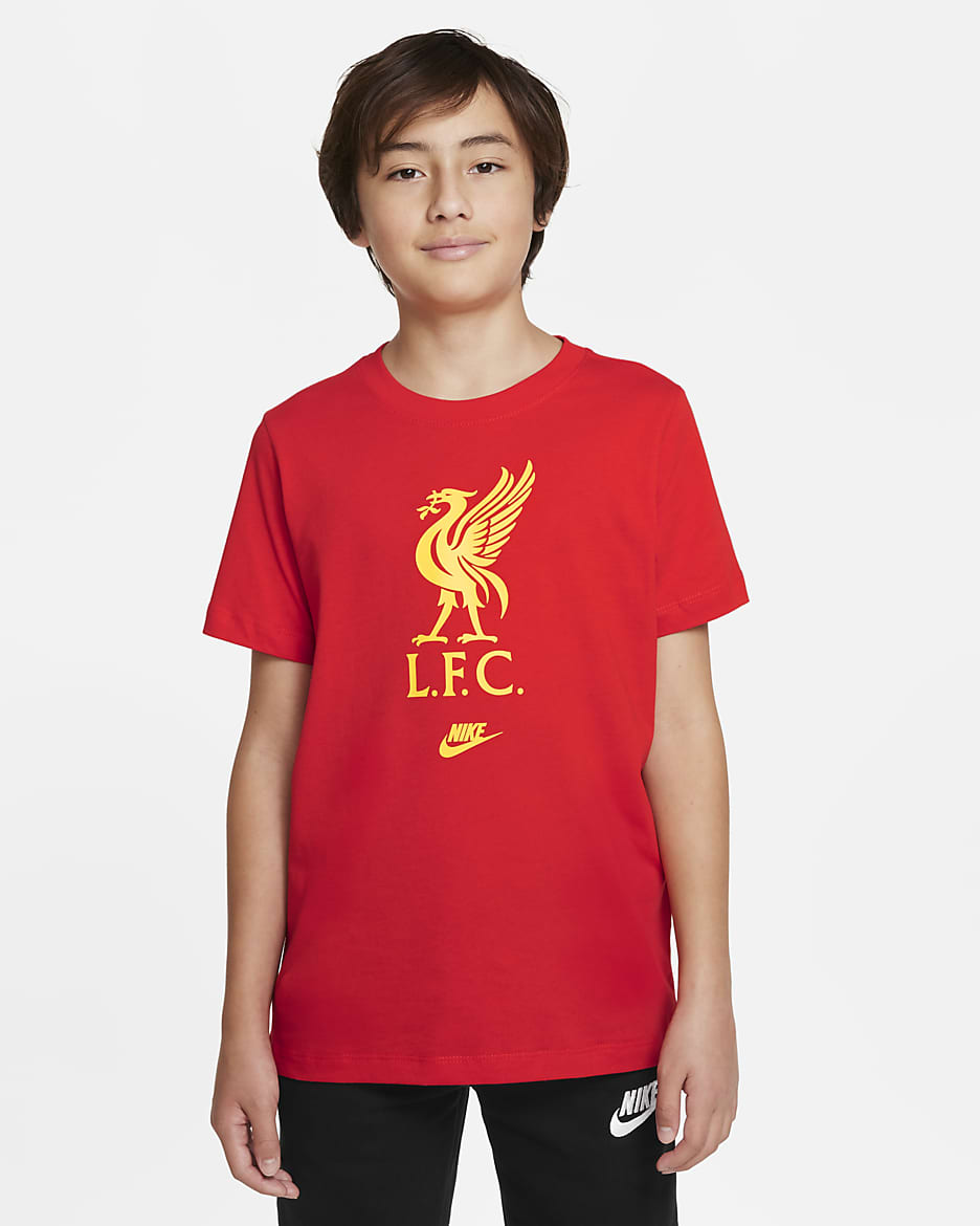 Liverpool F.C. Older Kids' T-Shirt - Rush Red/Chrome Yellow