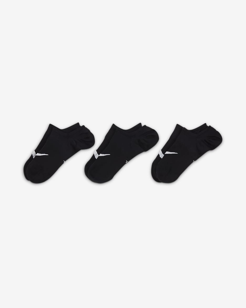 Nike Everyday Plus Lightweight Calcetines pinkies de entrenamiento (3 pares) - Mujer - Negro/Blanco