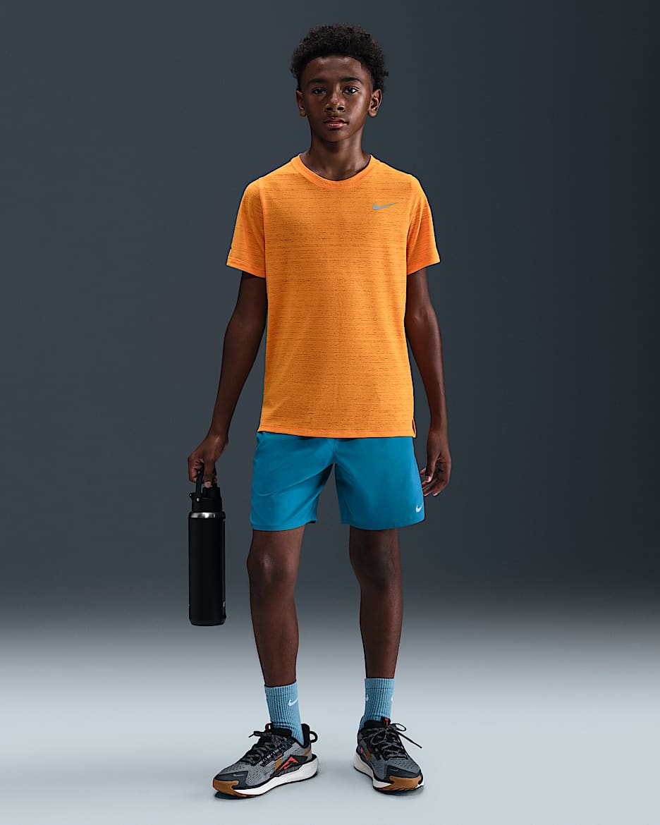 Nike Dri-FIT Challenger Older Kids' (Boys') Training Shorts - Green Abyss/Black