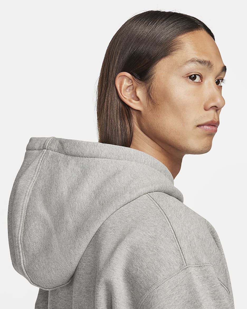 Nike SB Fleece Pullover Skate Hoodie - Dark Grey Heather/White