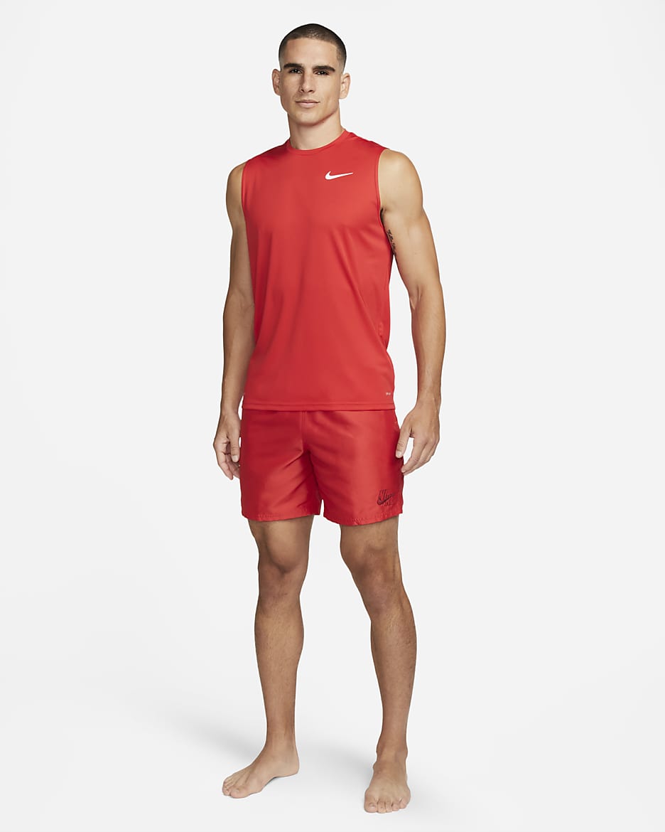 Traje de baño tipo short de voleibol de 18 cm para hombre Nike Essential - Rojo universitario