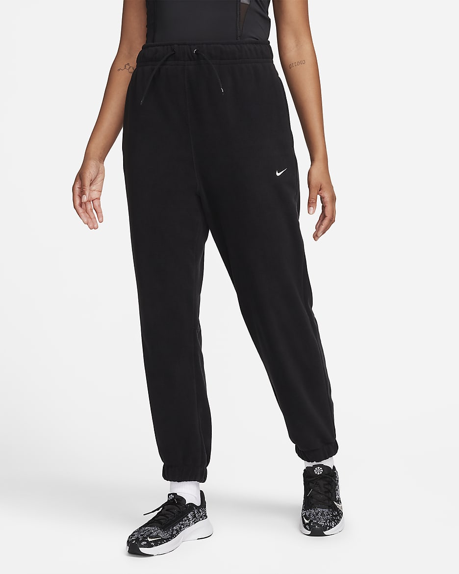 Nike Therma-FIT One lockere Fleecehose für Damen - Schwarz/Pale Ivory