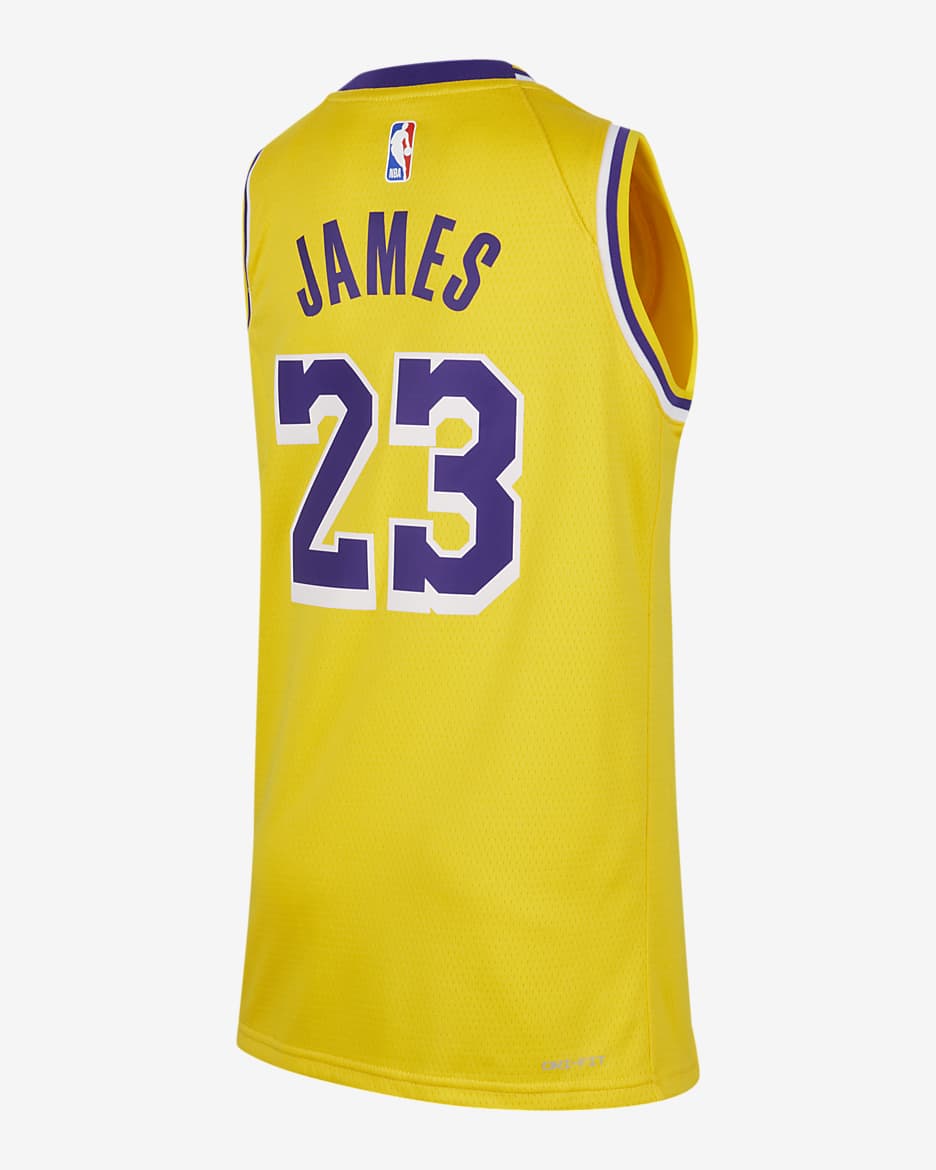 Φανέλα Nike NBA Swingman LeBron James Λος Άντζελες Λέικερς 2023/24 Icon Edition για μεγάλα αγόρια - Amarillo