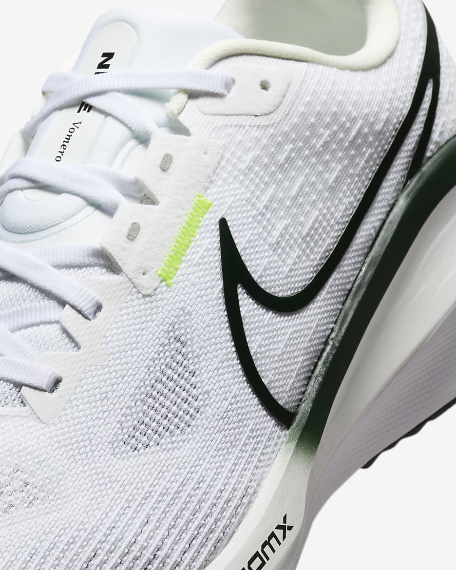 Tenis de correr en carretera para hombre Nike Vomero 17 - Blanco/Vela/Volt/Verde pro