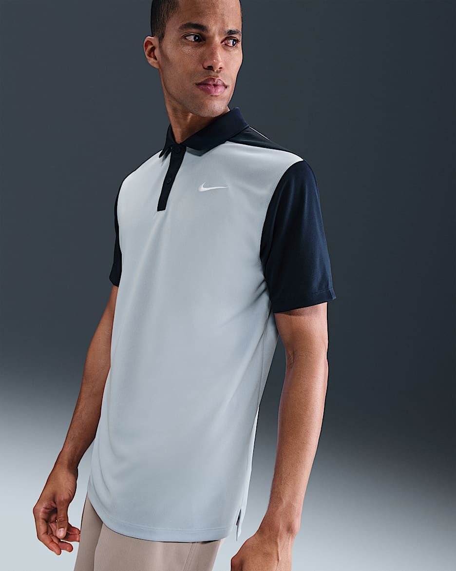 Polo da golf Dri-FIT Nike Victory+ – Uomo - Light Armory Blue/Ossidiana/Bianco