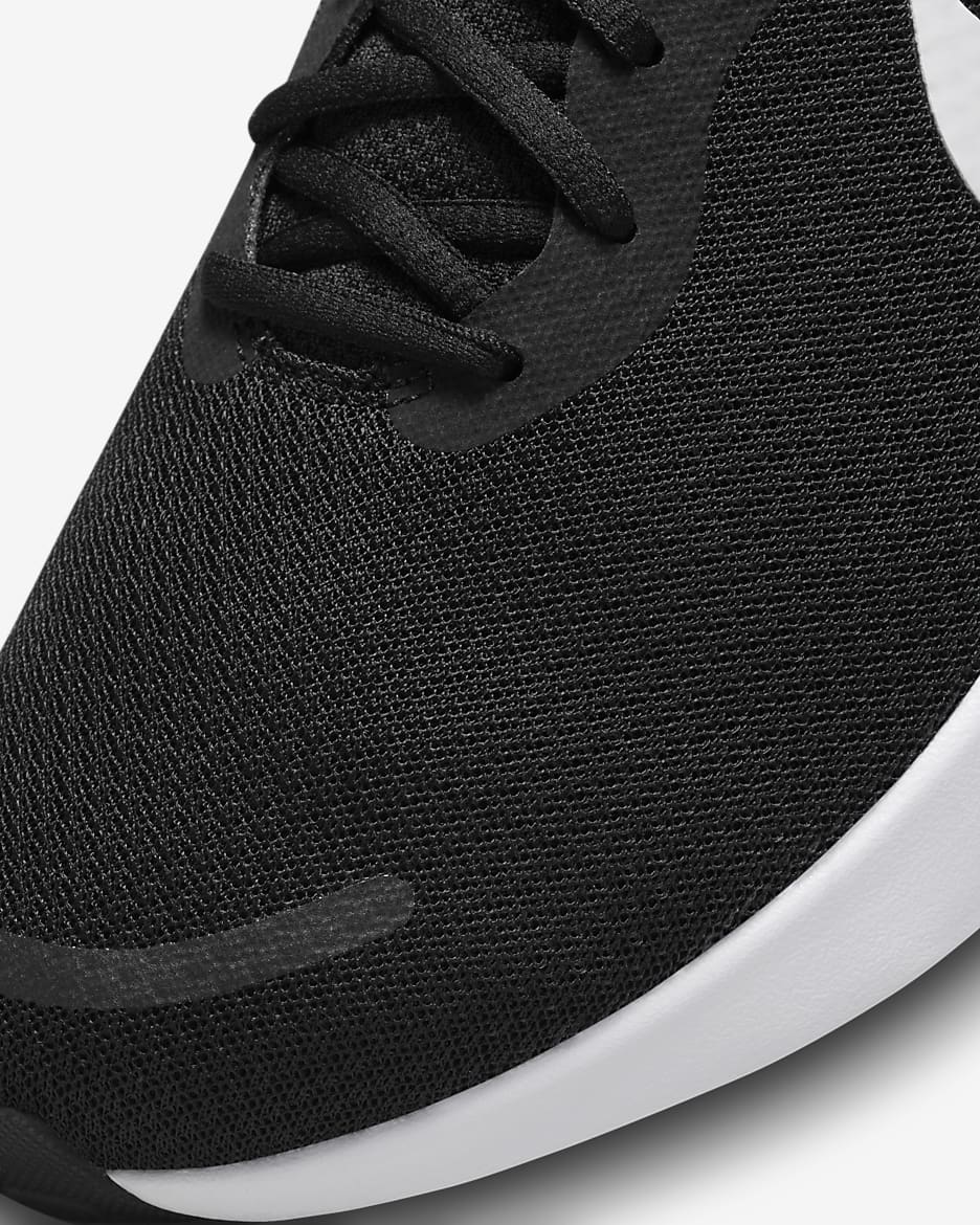 Nike Revolution 7 løpesko for vei til herre (ekstra bred) - Svart/Hvit