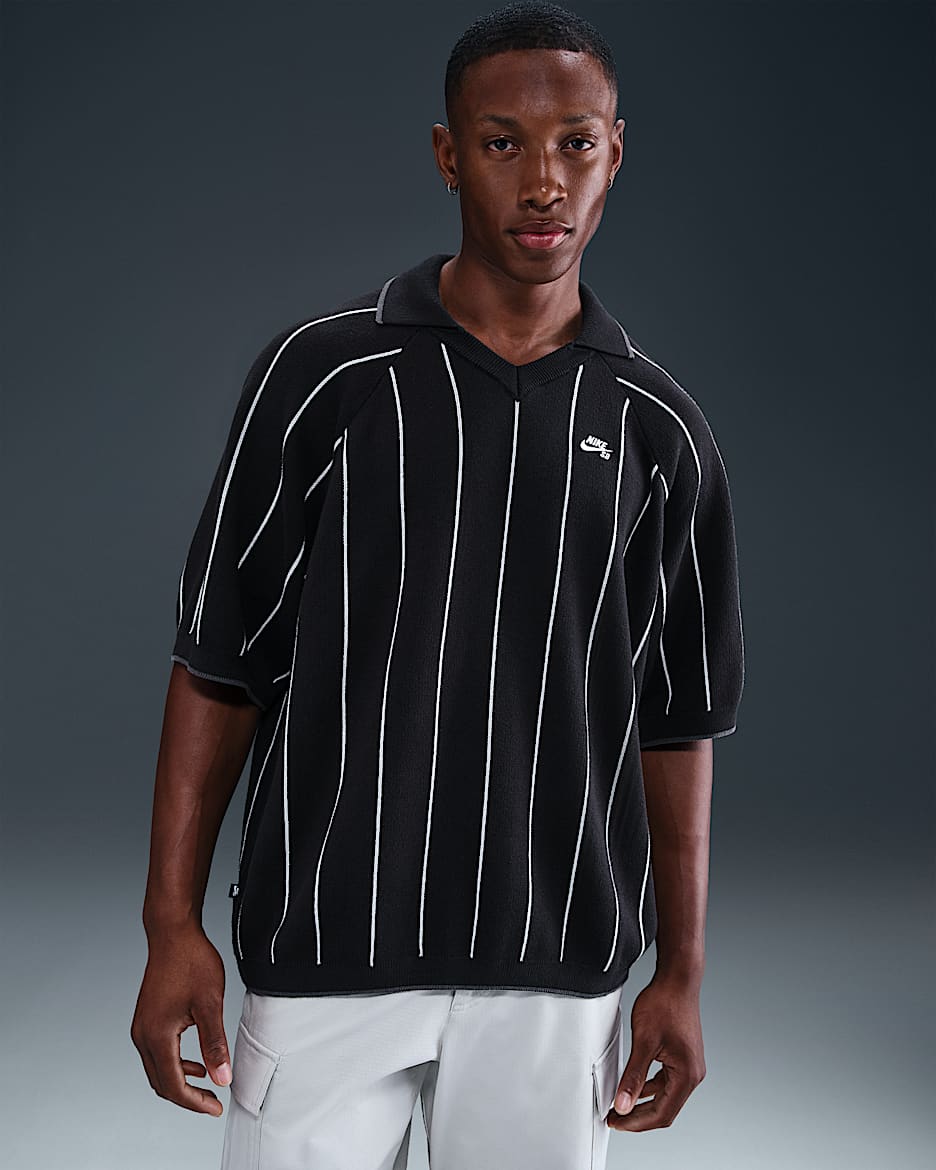 Nike SB Short-Sleeved Polo Skate Sweater - Black/Sail/Black