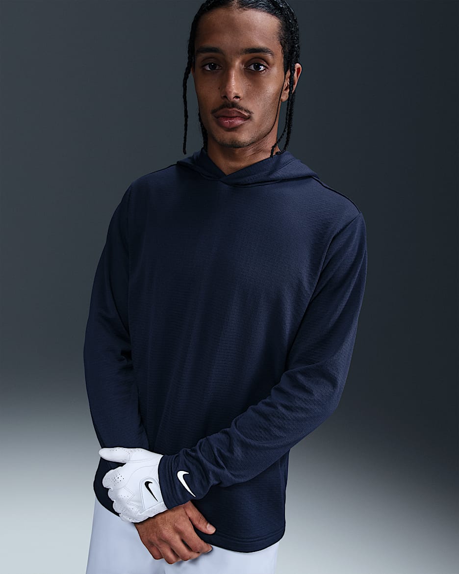 Sudadera con gorro de golf Dri-FIT para hombre Nike Tour - Azul marino medianoche/Blanco