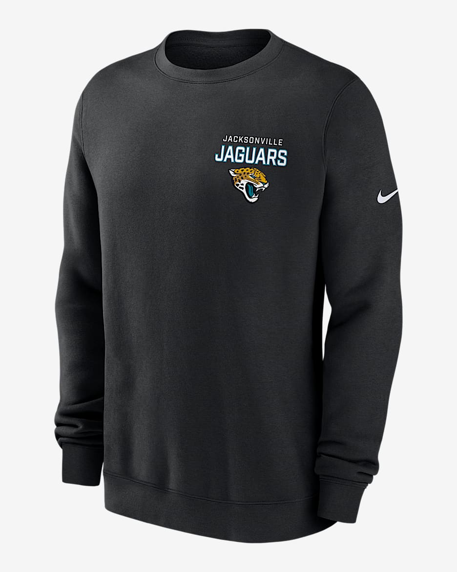 Jacksonville Jaguars Draw Block Club Men's Nike NFL Pullover Crew - Black