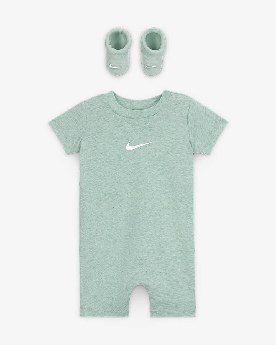 Nike Baby Essentials Baby Romper and Booties Set - Mica Green