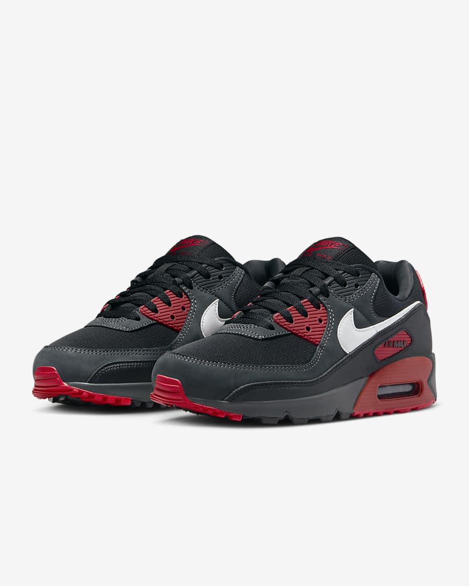 Tenis para hombre Nike Air Max 90 - Antracita/Negro/Rojo místico/Blanco cumbre